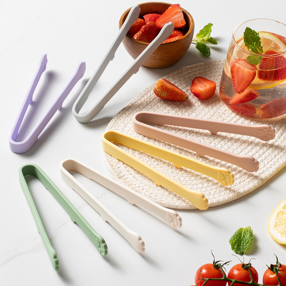 Kitchen Gadgets Design - Niedliche Katzenpfoten-Silikon-Lebensmittelzange, mehrfarbig, lebensmittelechte Küchenhelfer für