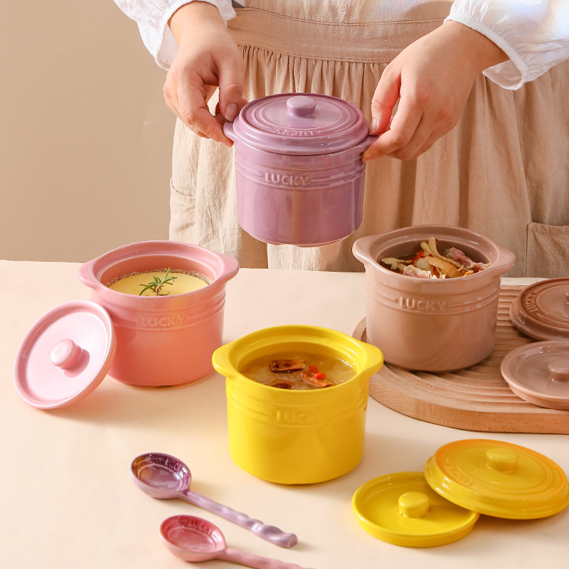 Kitchen Gadgets For Arthritic Hands - Keramikschale mit Doppeldeckel, Vogelnest, gedämpfte Eierschale,