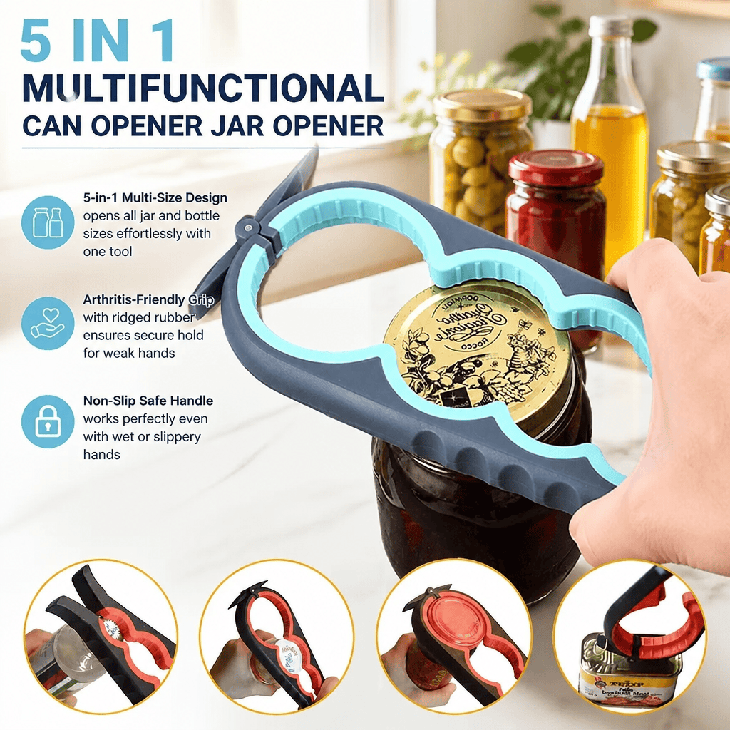 Kitchenaid Kitchen Gadgets - Gläseröffner 5-in-1 Flaschenöffner Arthritis-Hilfe Deckelgreifer Küchenwerkzeug