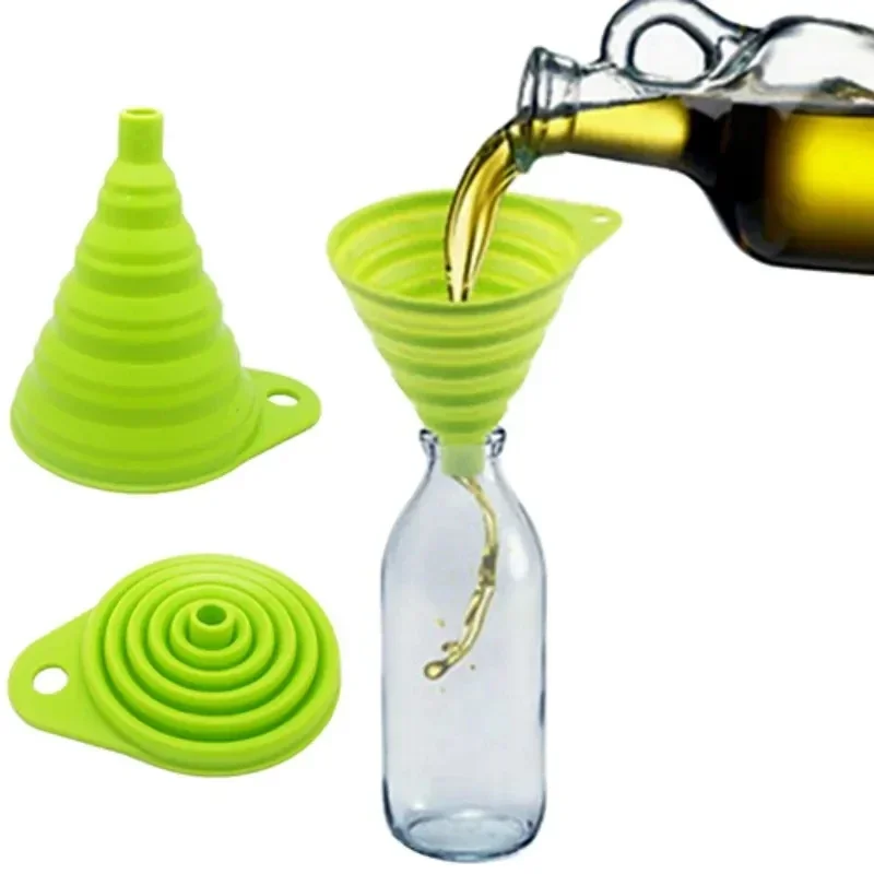 Kitchen Gadgets Design - 1/4 Stück Silikon-Zusammenklappbarer Trichter, Faltbares Küchenwerkzeug