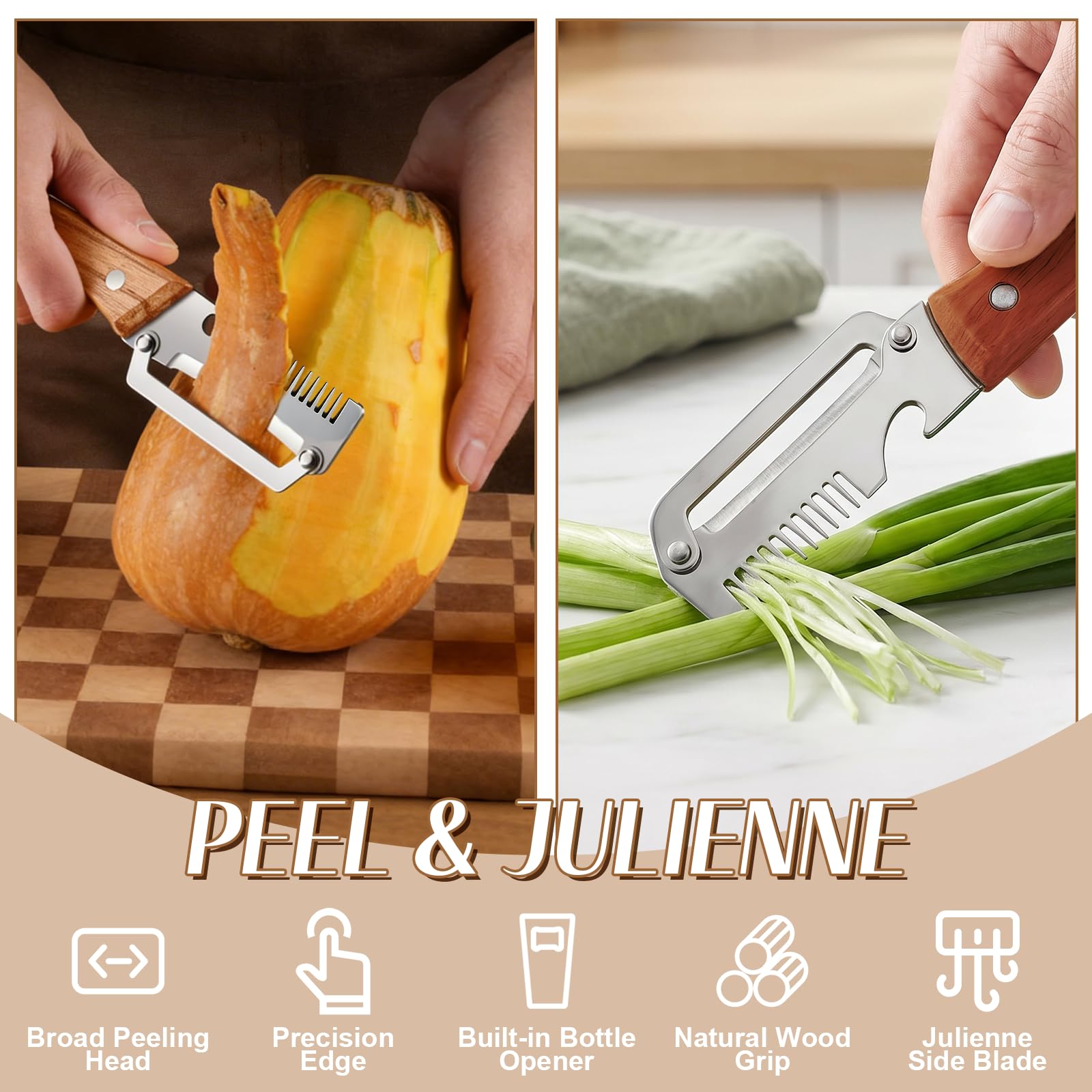 3-in-1 Gemüseschäler mit Holzg – Kitchen Gadgets Design Bewertung und Preis