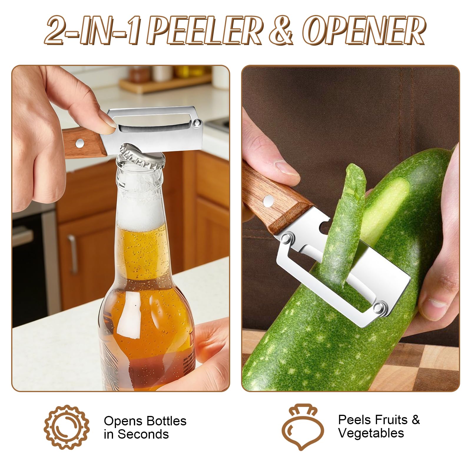 3-in-1 Gemüseschäler mit Holzg – Kitchen Gadgets Design Bewertung und Preis